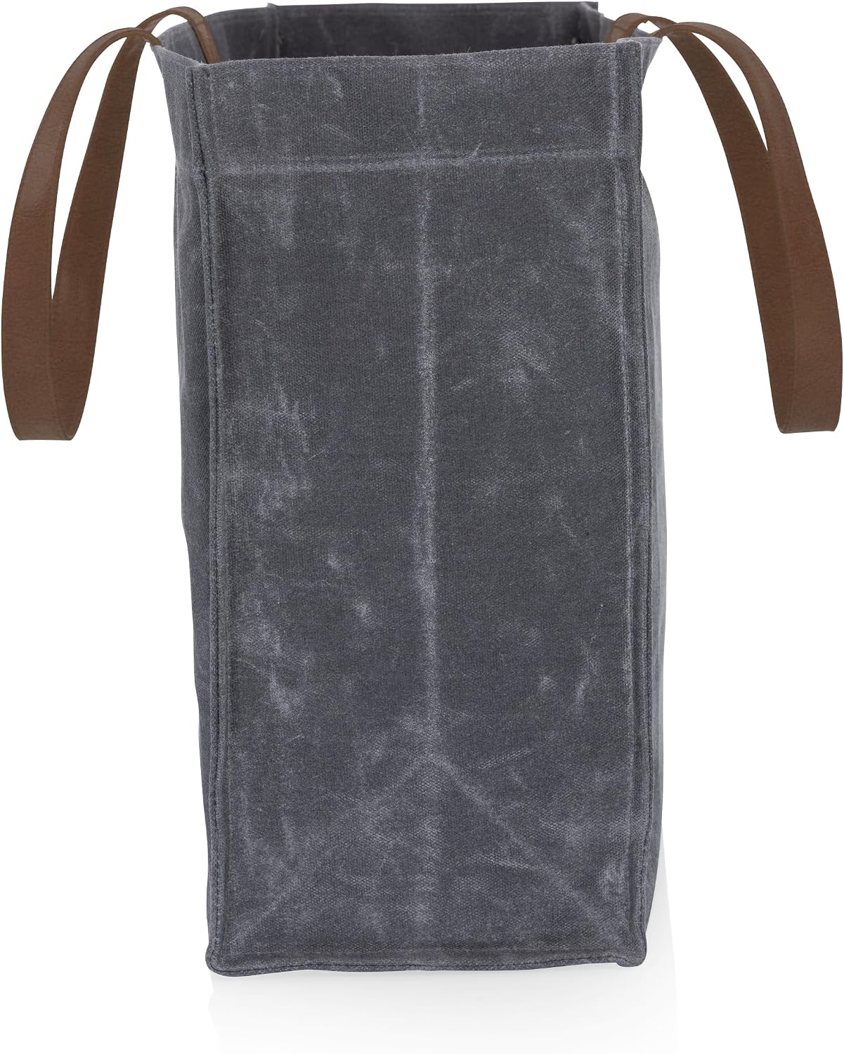 PICNIC TIME Unisex Market Waxed Canvas Tote With Leatherette Handles, Versatile Large Canvas Tote, Heavy-duty Oversized Travel Beach Bag