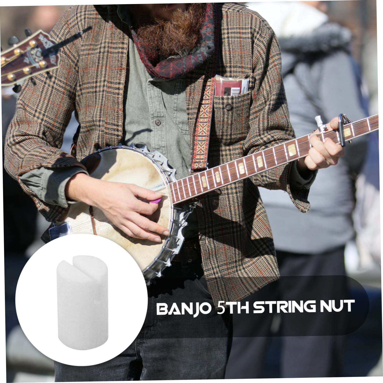 TOYANDONA 20pezzi Dadi Per Banjo Osso Di Bue Accessori Per Strumenti Musicali Con Eccellente Sustain e Qualità Del Suono Per Musicisti e Appassionati Di Banjo
