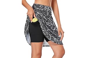 Women's Golf Skorts with 3 Lengths, Split Hem Athletic Skirts with Pockets