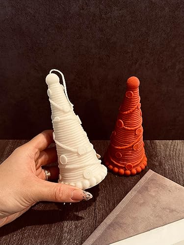 Miniatura 3 de Christmas Tree Candle Set of 2 - Shaped Pine Tree Candle - Christmas Eve Candles - Christmas Decoration - Aesthetic Christmas Decor (Coconut Lime