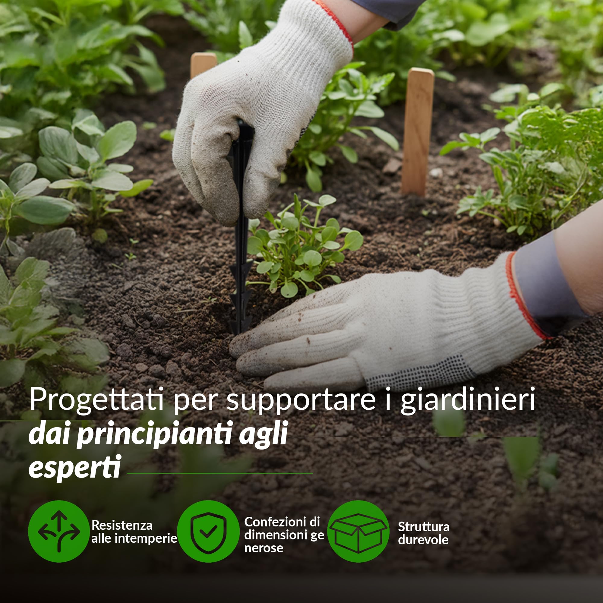 GARDENIX 100 pezzi TerraPEG, ancoraggio da per giardino per tessuto, Extra Forte