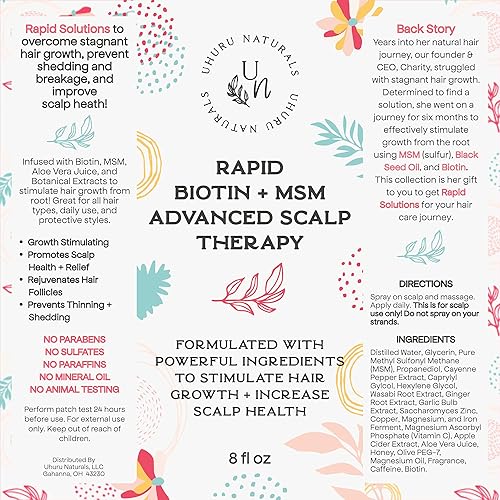 Miniatura 3 de Paquete de crecimiento rápido del cabello | Spray natural y aceite con biotina, aceite de semilla negra, MSM, Chebe para estimular el crecimiento,