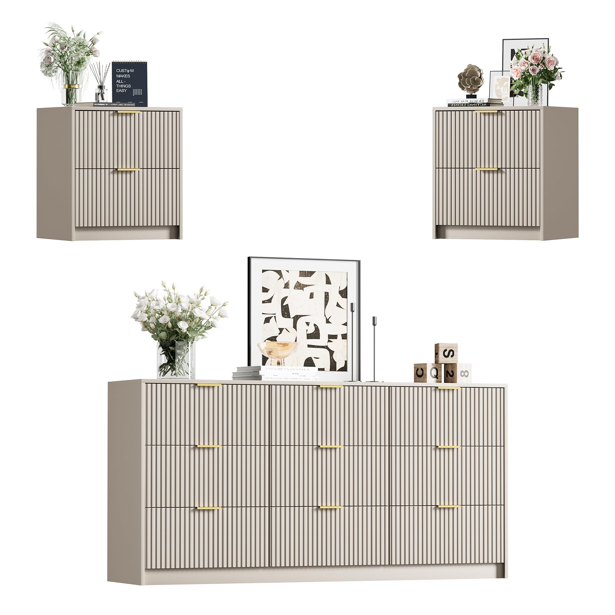 Furniway Beige Bedroom Set