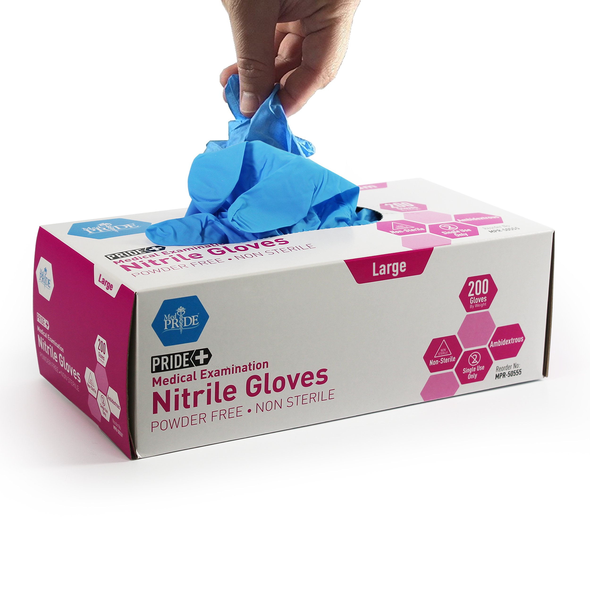 Buy Medpride Medical Examination Nitrile Gloves Large Box of 200 Blue