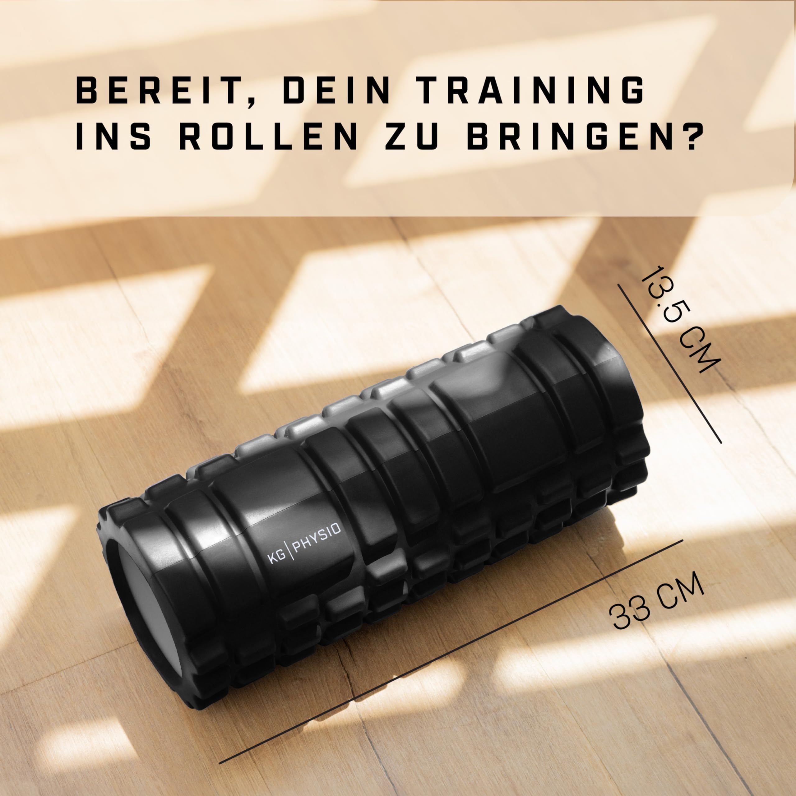KG PHYSIO Faszienrolle Wirbelsäule, Rücken & Beine - 3-Zonen Massageroller (Weich/Mittel/Intensiv) - Leichter EVA Foam Roller - Yoga Rolle zum Warm-up, Trainieren & Massieren (33 x 13,5 cm)