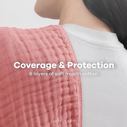 Miniatura 152 de Comfy Cubs - Juego de paños de muselina para eructos de 20 x 10 pulgadas, paquete de 6, tamaño grande, 6 capas, 100% algodón, absorbentes, seguros