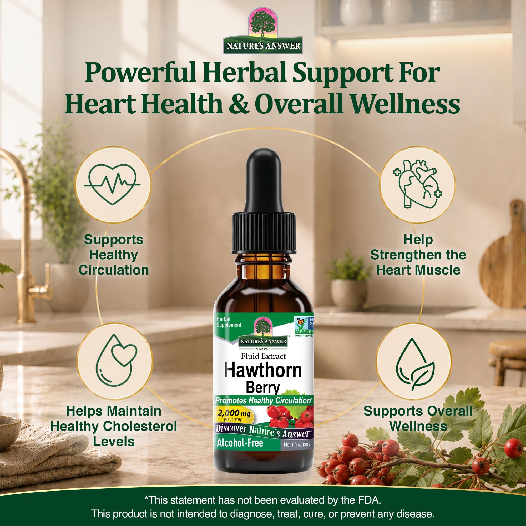 Nature's Answer Hawthorn Berries Herbal Extract - 1oz, Kosher, Gluten-Free — Amazon image 2