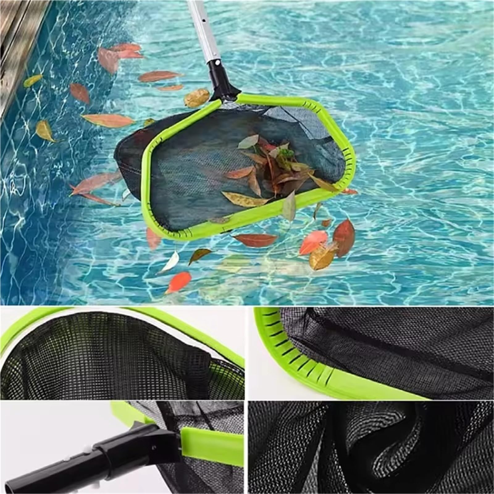 Red de Espumadera for Piscina, Hoja Malla Ultrafina Profesional for Limpieza para Estanque