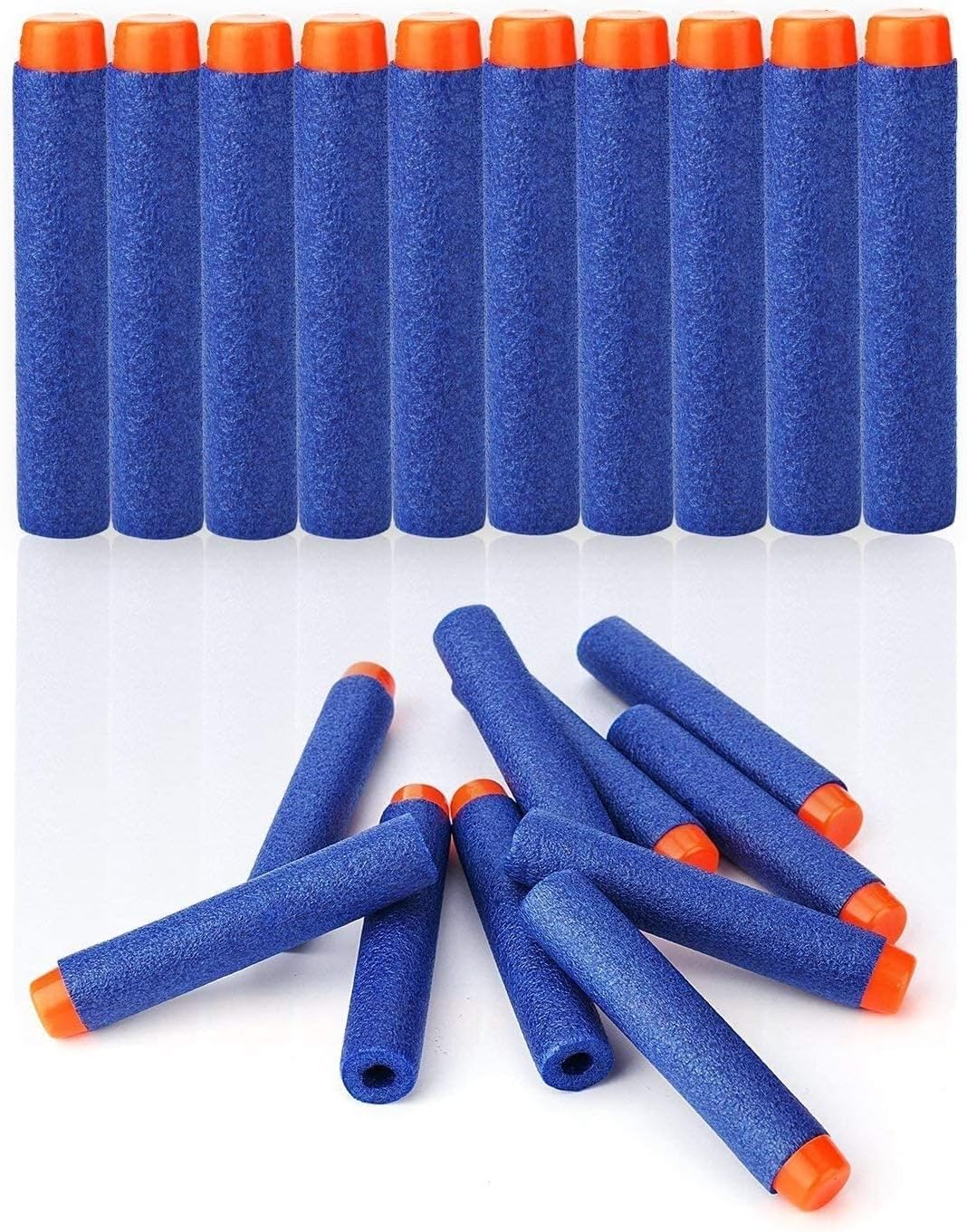 Foam Toy Bullets for Nerf N-Strike Elite Guns, Soft Plastic Dart Refill Pack, Compatible with Nerf Blasters (Blue, Pack of 10)