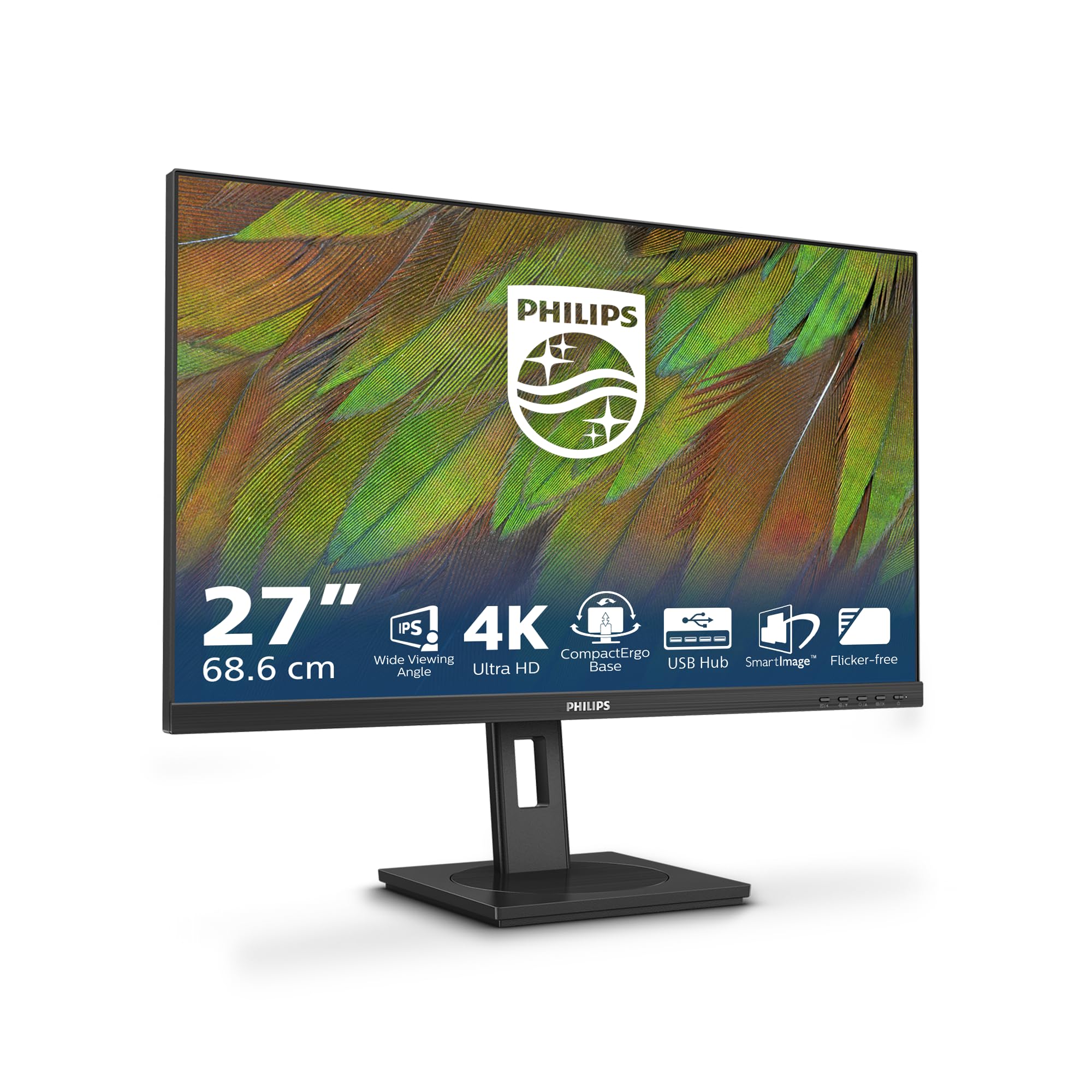 Philips 27B1N3800 - Moniteur Ultra HD 27 Pouces, réglable en Hauteur, Haut-parleurs, Adaptive Sync (3840x2160, 60 Hz, 2X HDMI 2.