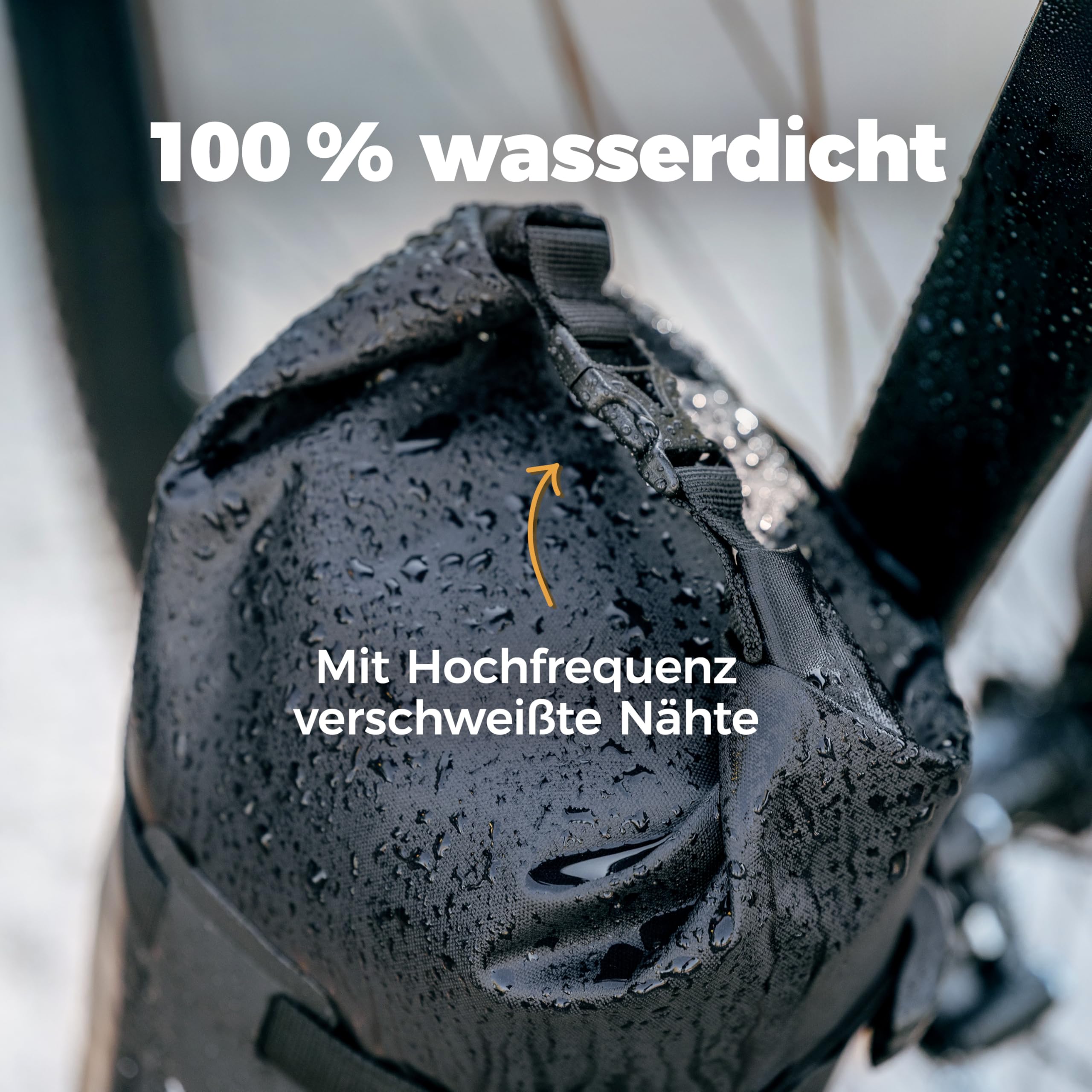 Rovativ® Bikepacking Gabeltasche [6 Liter] 100% Wasserdicht - Fahrrad Gabeltasche - Dry Bag für Gravel Bike Rennrad und MTB