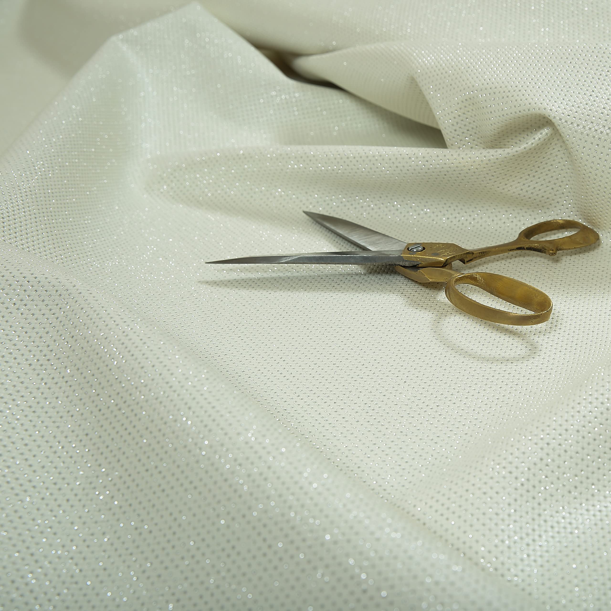 Redbrick Mill Fabrics Flame Retardant Diamante Luxury Sparkling Faux Leather Leatherette Upholstery Fabric by The Metre, White (Per Metre)