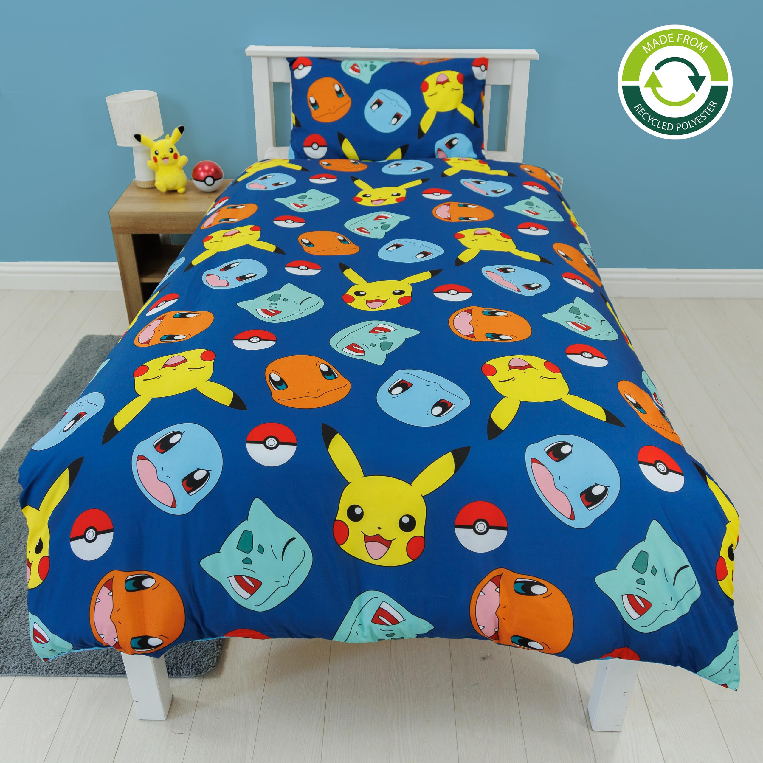 YURKO CopriPiumino Singolo Bimba 155x220 Cm Con 2 Federe 50x75 Cm – Motivo Poker, In Cotone E Poliestere, Traspirante, Niente Stiratura