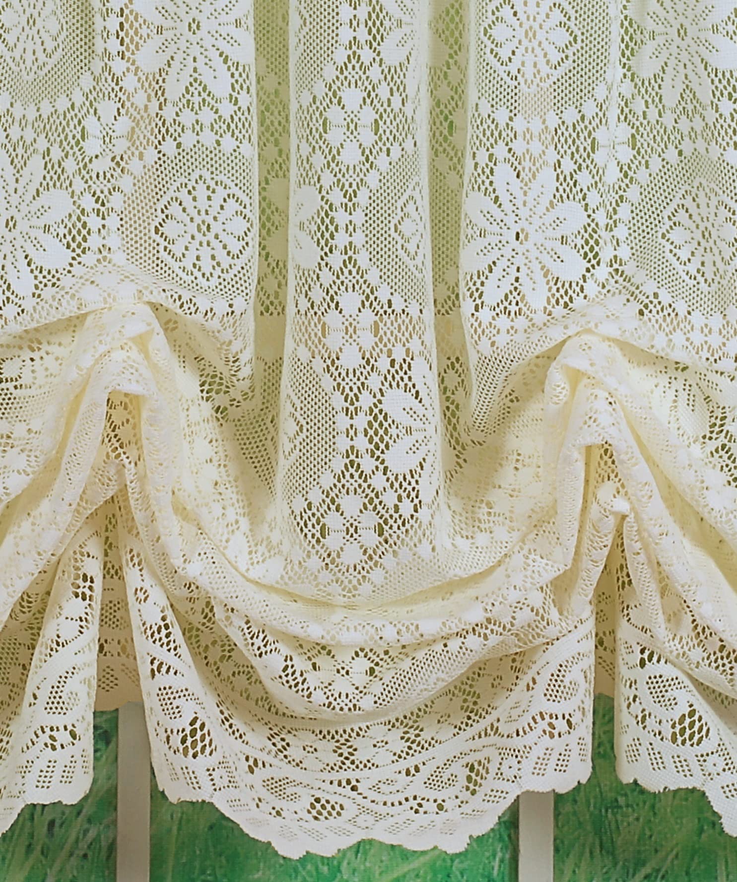 Today's Curtain Hopewell Lace Balloon Shade, Cream, 59W x 63L, W 59" x L 63" (1 Panels) - Image 2