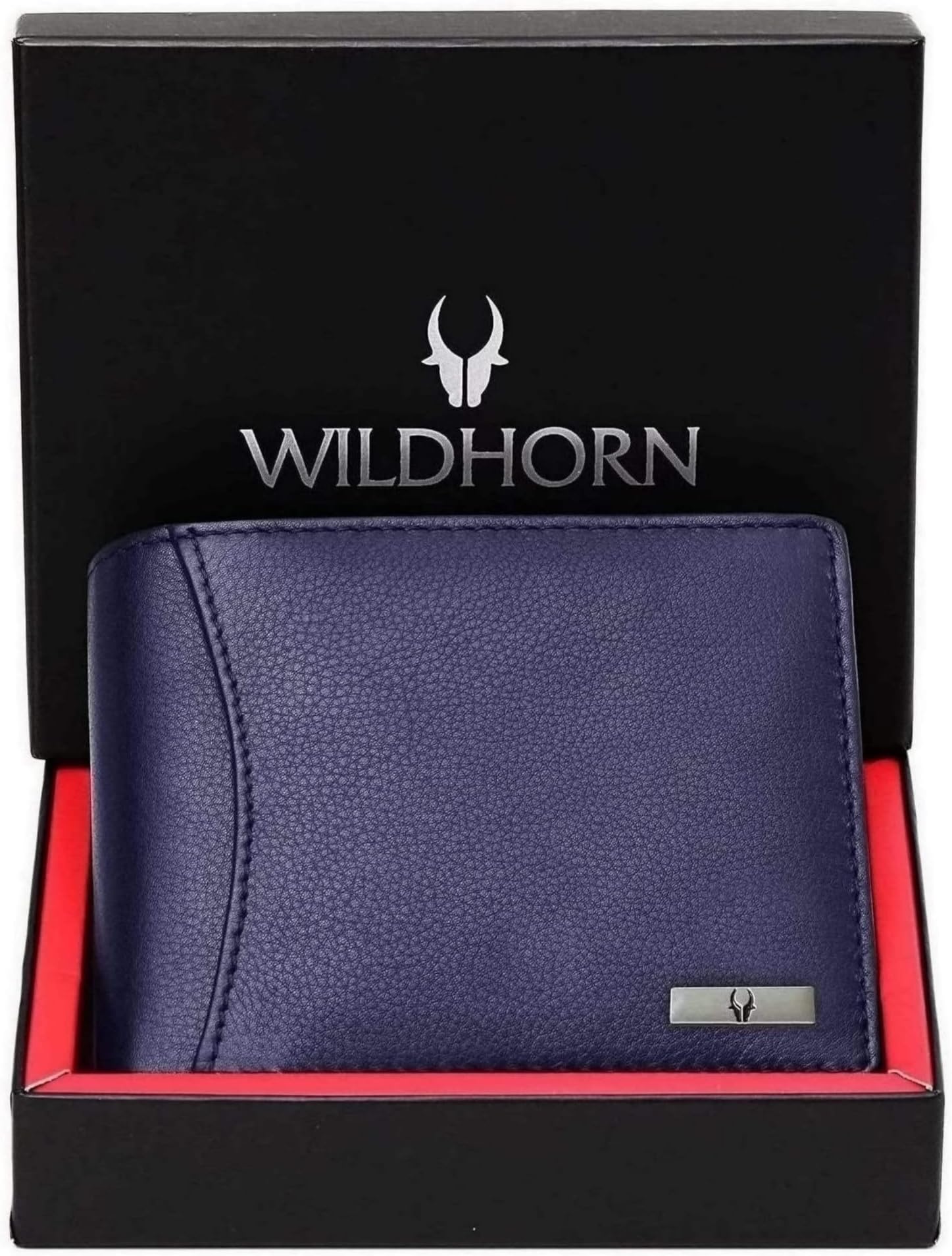 RFID Protected Leather Wallet for Men, Blue