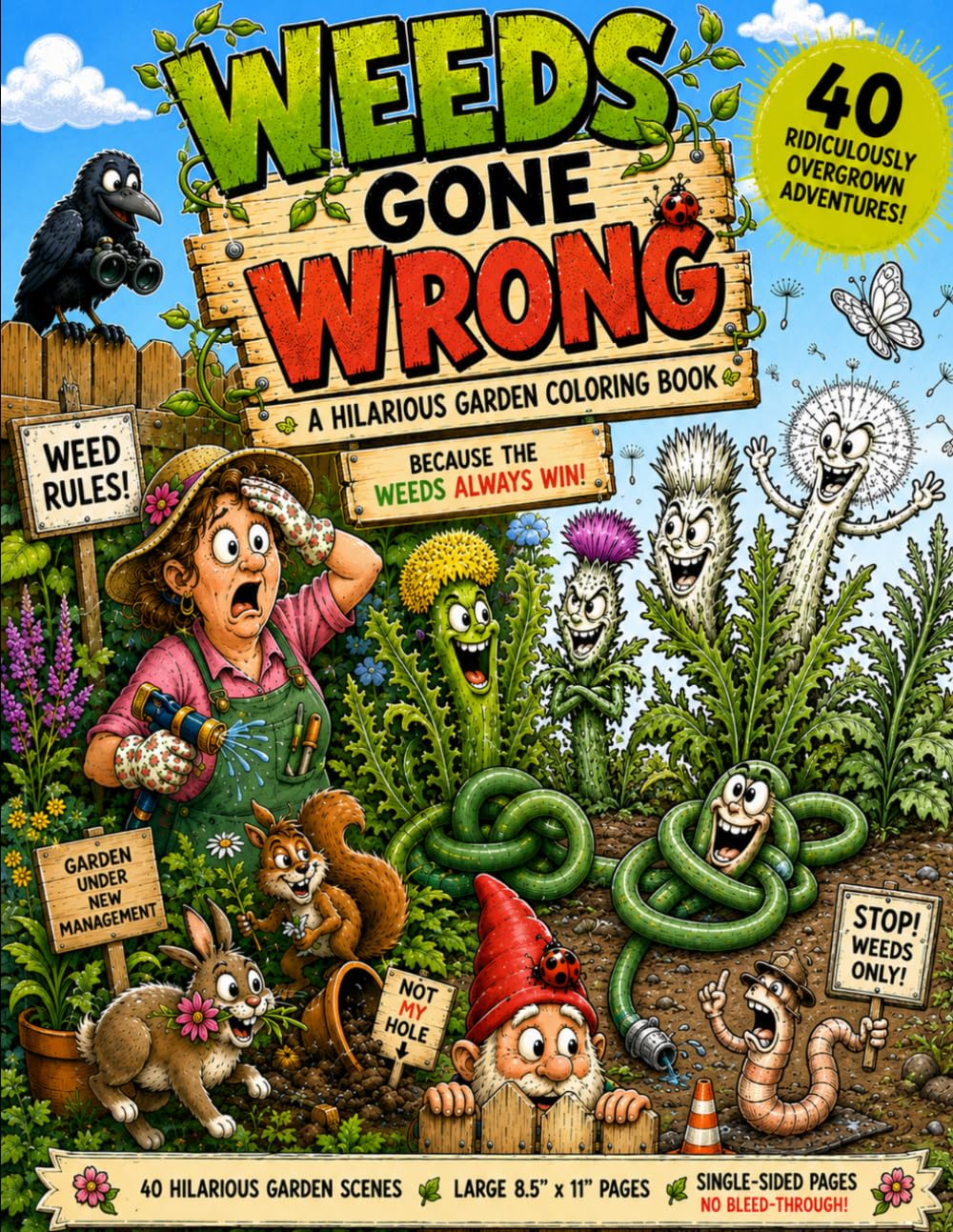 Weeds Gone Wrong: A Hilarious Garden Coloring Book with 40 Ridiculously Overgrown Adventures