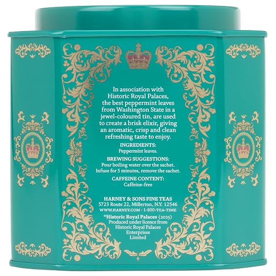 Harney & Sons Peppermint Herbal Tea in Sachets, Caffeine-Free Herbal, 30 Sachets