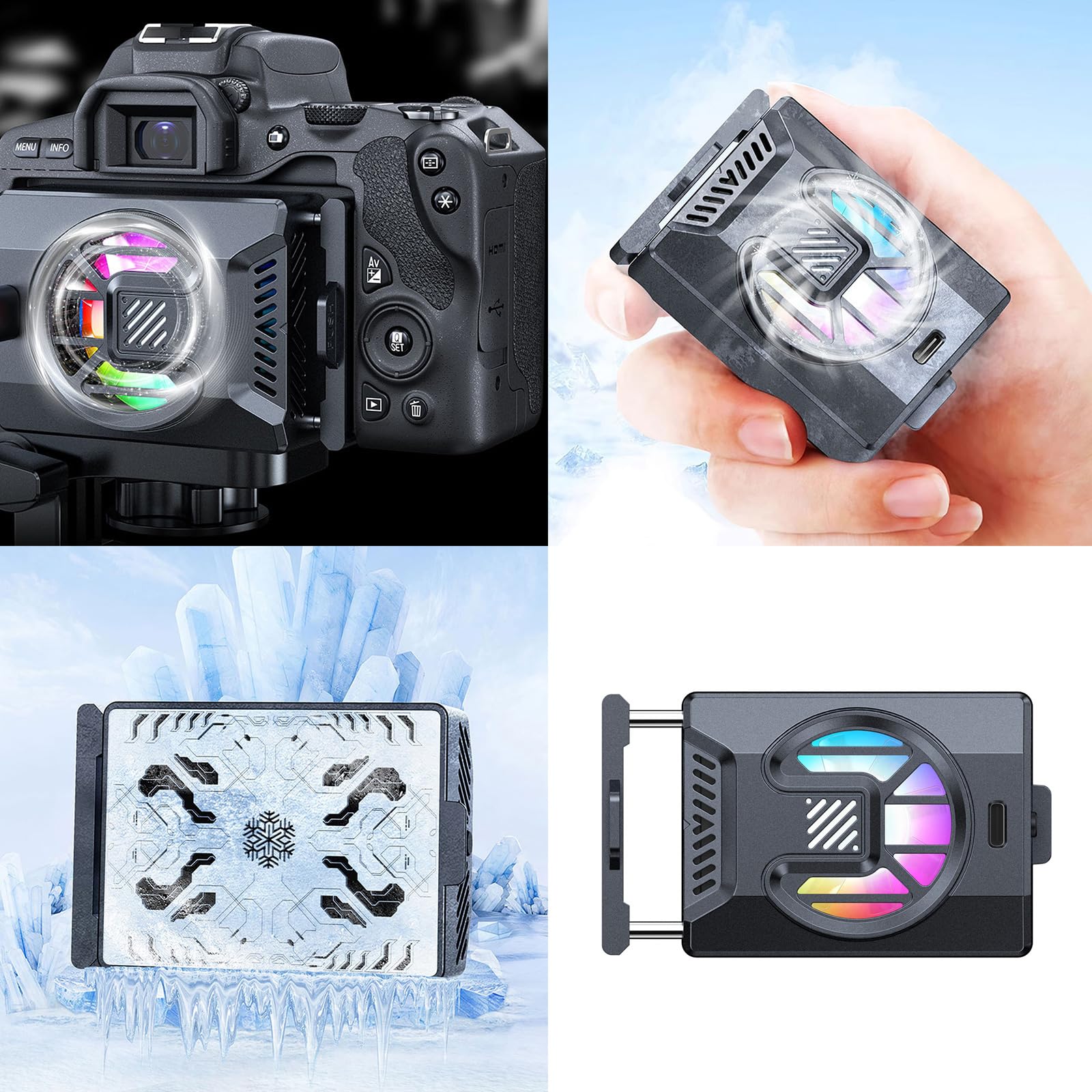 Camera Cooling Fan Spring Telescopic Mounting Adjustable Semiconductor Refrigeration Cooling Device For Camera