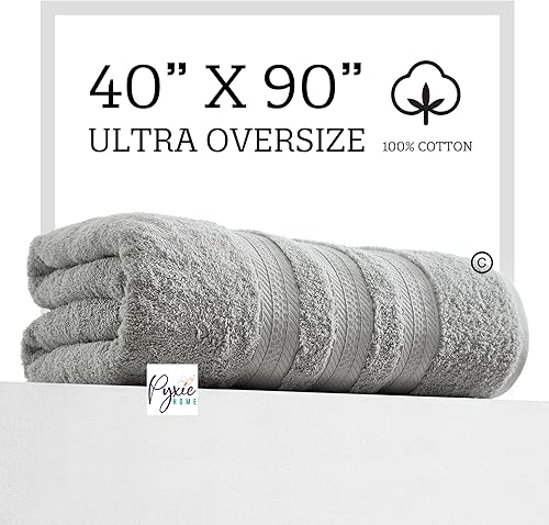 Miniatura 5 de Tamaño grande - Toalla de baño extra grande - Toalla de baño ultra extragrande - 100% algodón - COLOR GRIS