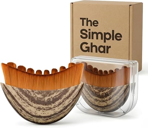THE SIMPLE GHAR Lymphatic Brush for Face Massage – Big Size Lymphatic Contour Face Brush, Guasha Dry Brushing Tool for Dai...