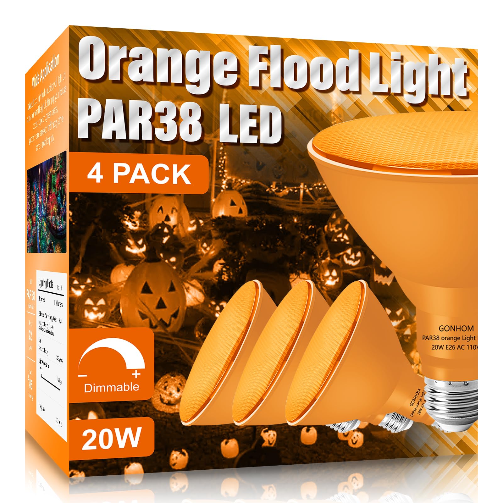 Gonhom PAR38 Flood Lights Outdoor,Dimmable LED Flood Light Bulbs