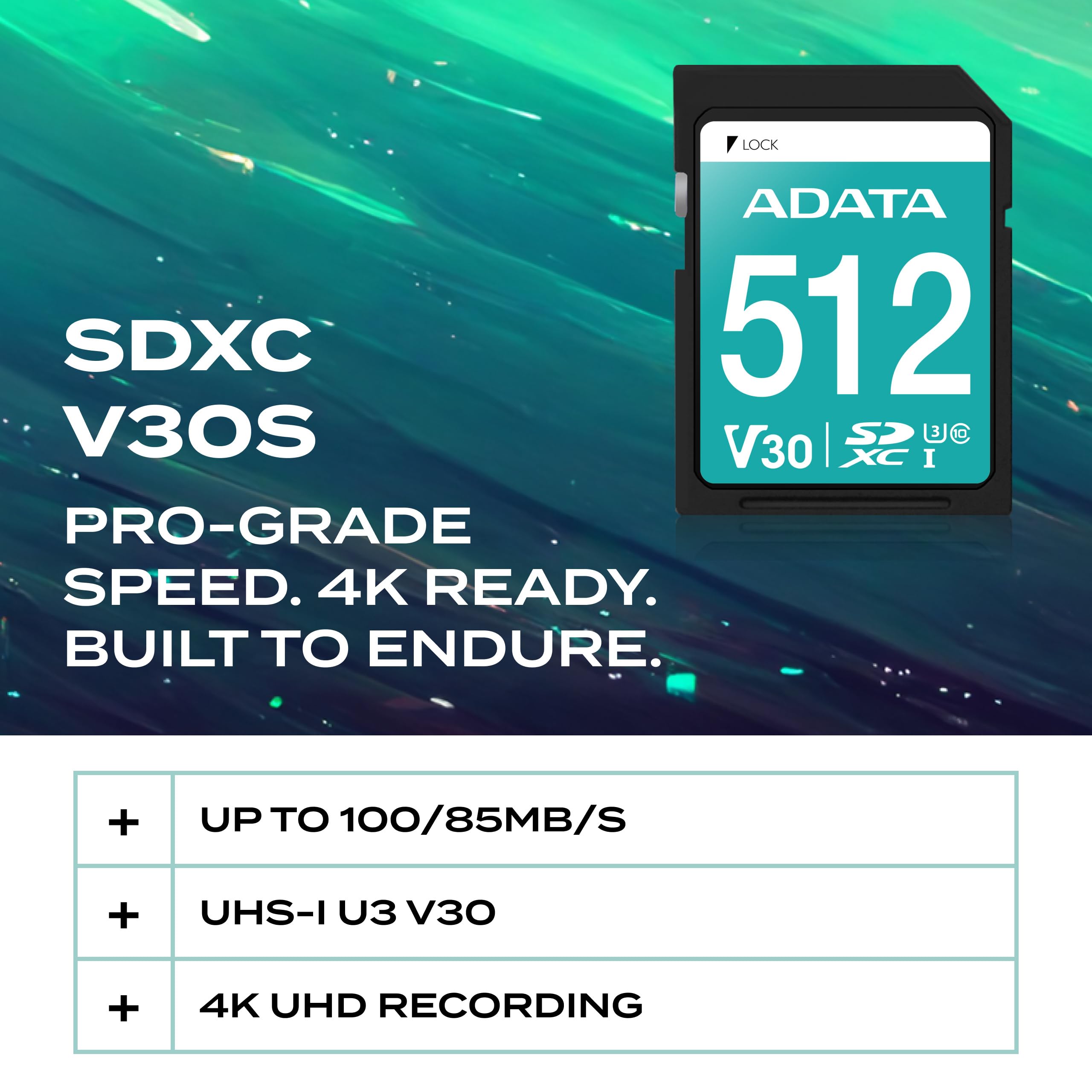 ADATA Premier Pro - Memoria Flash SDXC Clase 10 UHS-I (512 GB, SDXC, Clase 10, UHS-I, 100 MB/s, Azul)