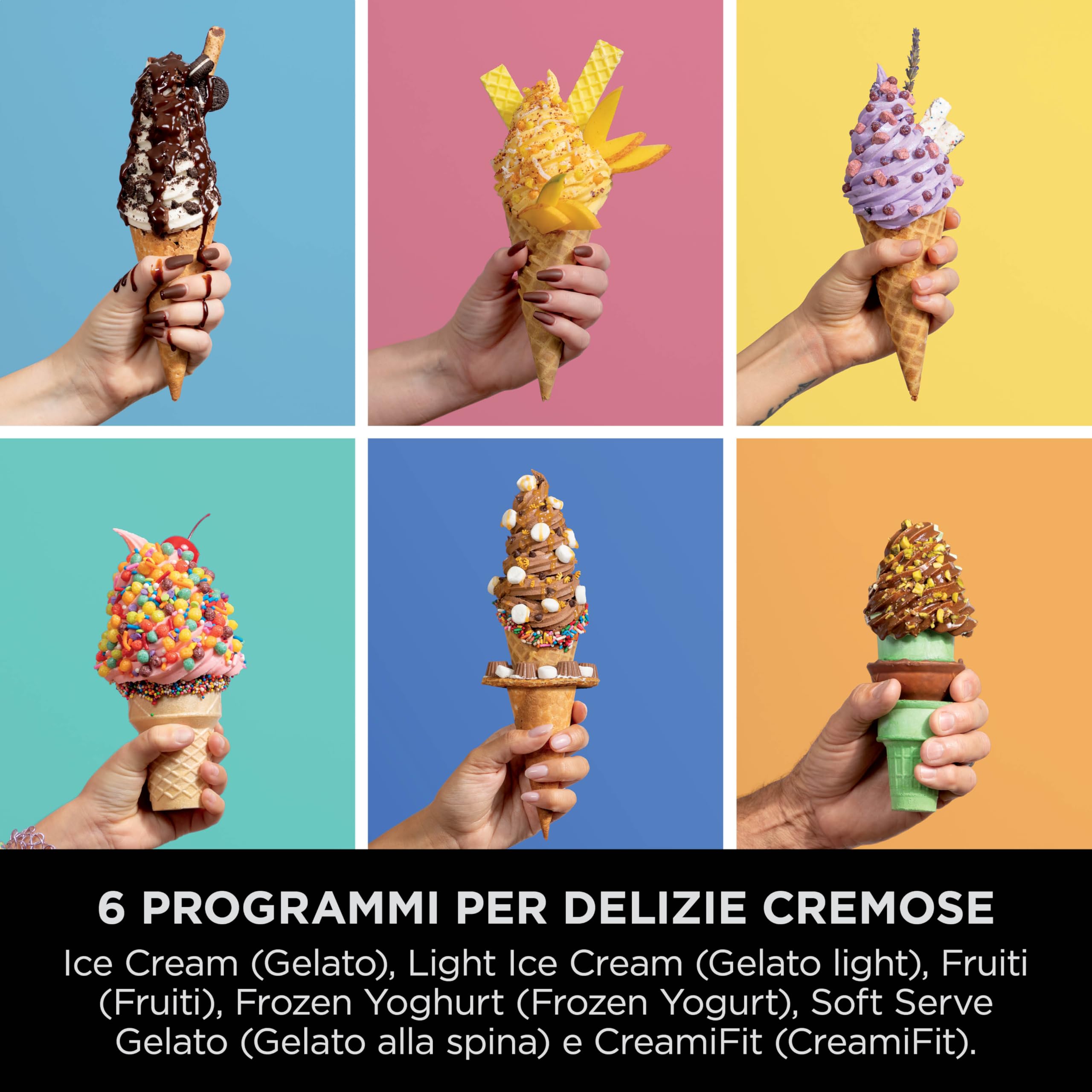 Ninja CREAMi Scoop & Swirl, Gelatiera con 2 vasetti, gelatiera 13 funzioni, gelato alla spina, gelato artigianale, sorbetto, opzione Extra, argento platino, NC701EU