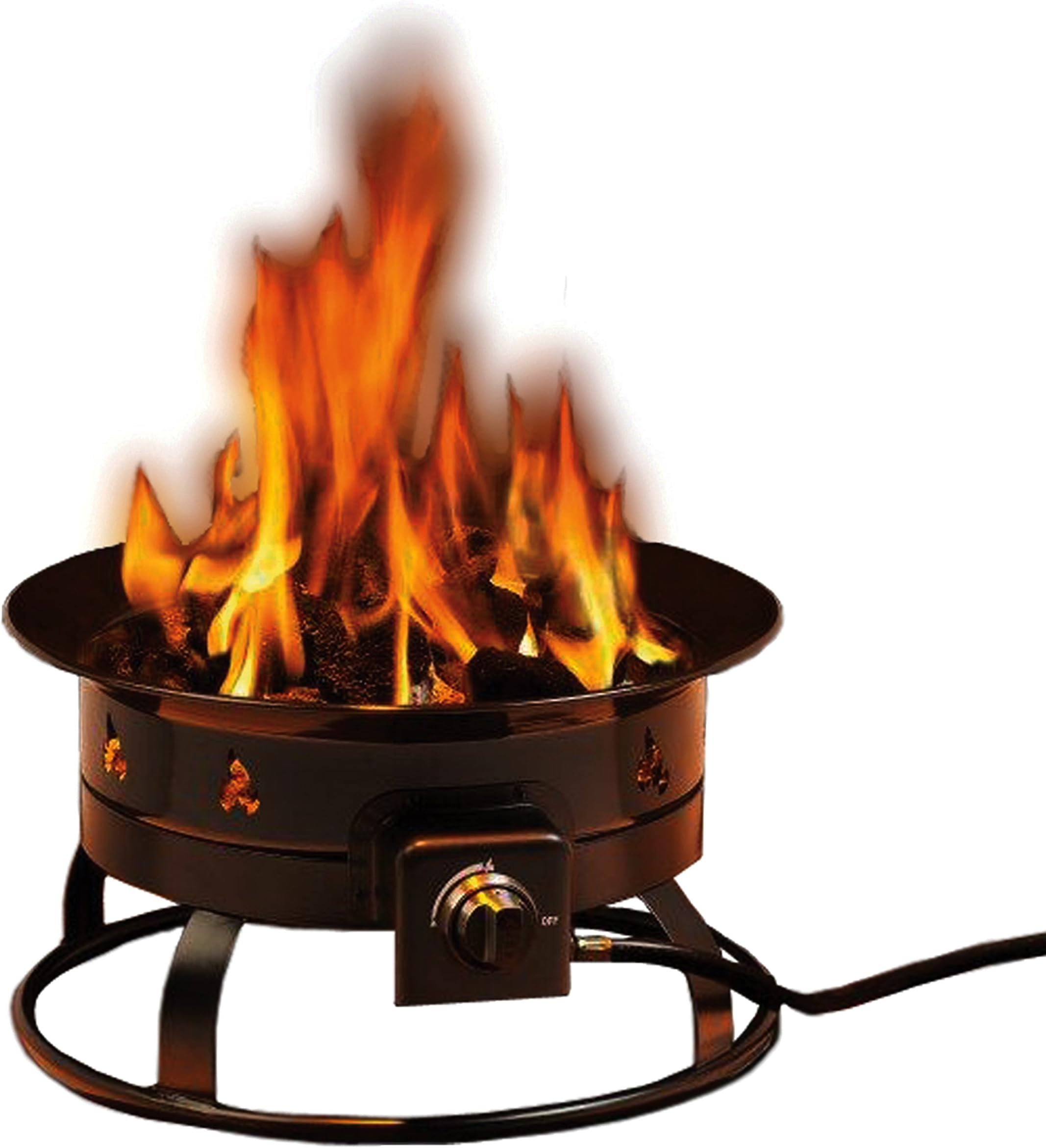 Heininger 58,000 BTU Portable Propane Outdoor Fire Pit and Cover with Carrying Handle