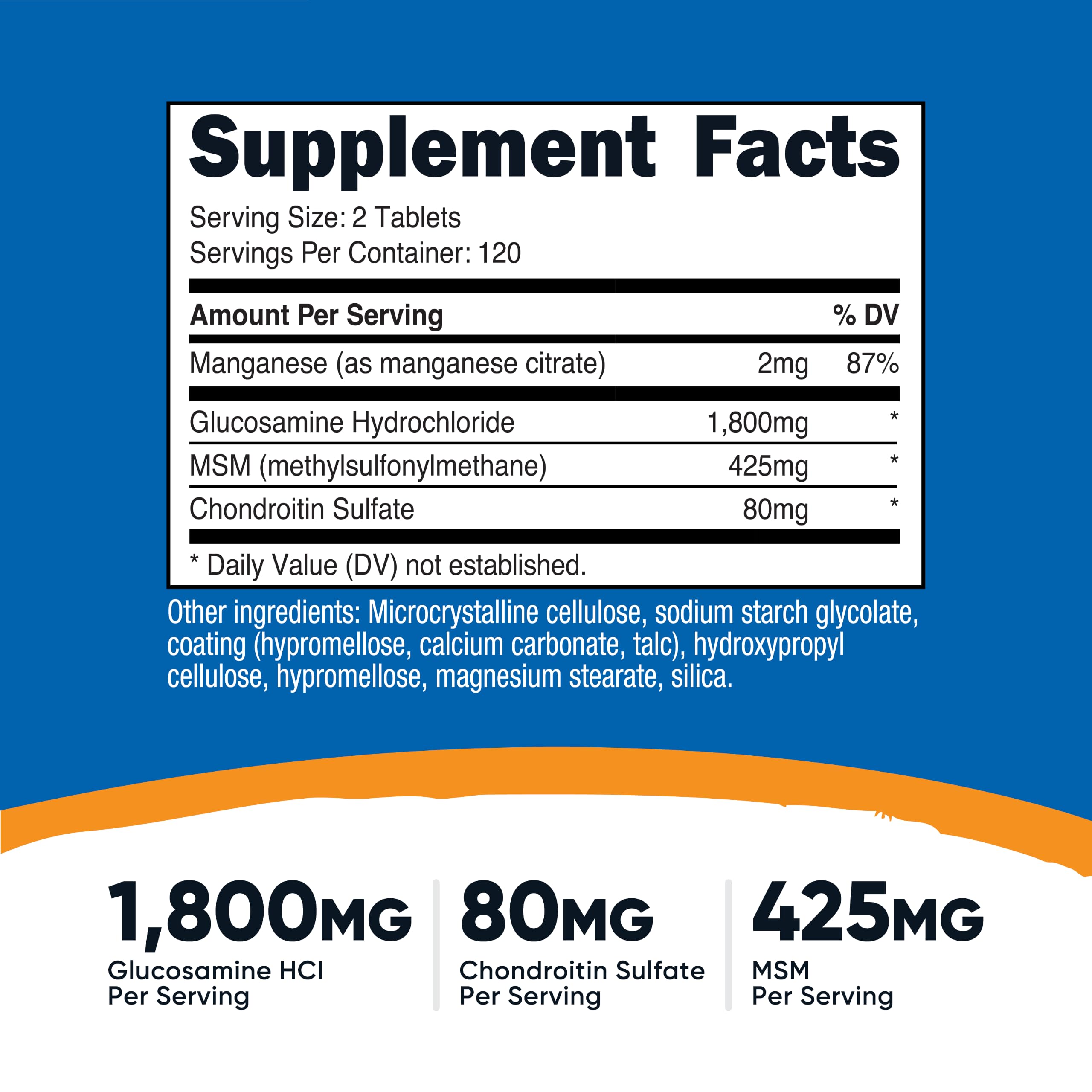 Nutricost Glucosamine 1800mg with Chondroitin & MSM, 240 Tablets, GMO-Free — Amazon image 2