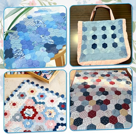 2000 PCS Paper Piecing 1, Hexagon Quilting Templates for DIY Patchwork Crafts and Sewing Supplies