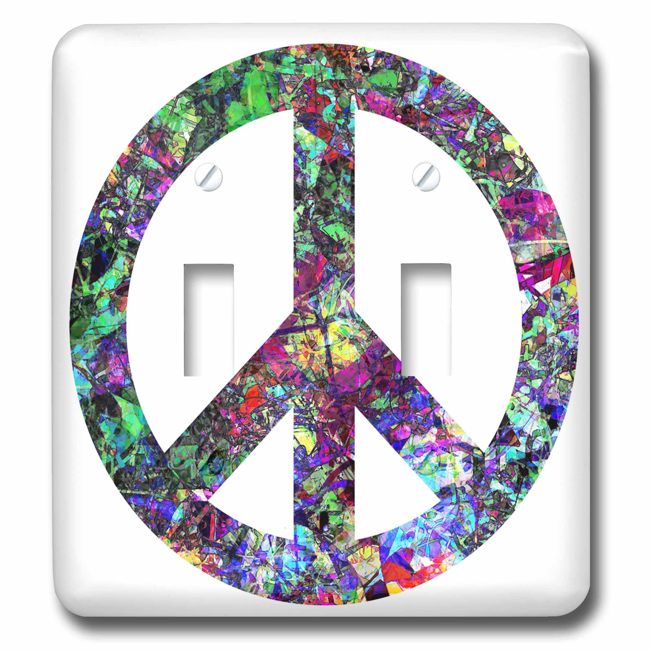 Double interrupteur peace coloré pour une touche de sérénité et de joie chez soi