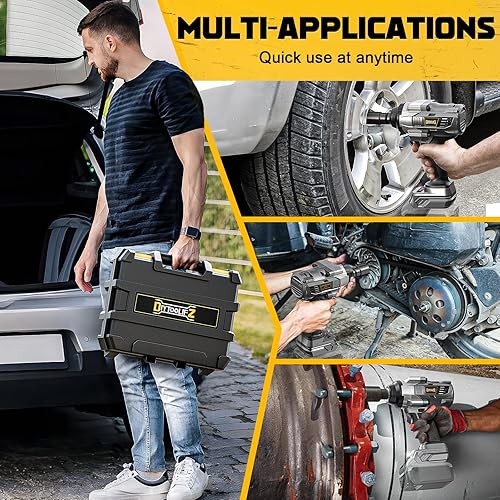 Miniatura 6 de Llave de impacto inalámbrica de 1/2 pulgada para batería Dewalt de 20V, 1000FT-LBS(1360N.m) Pistola de impacto eléctrica sin escobillas, Llave de