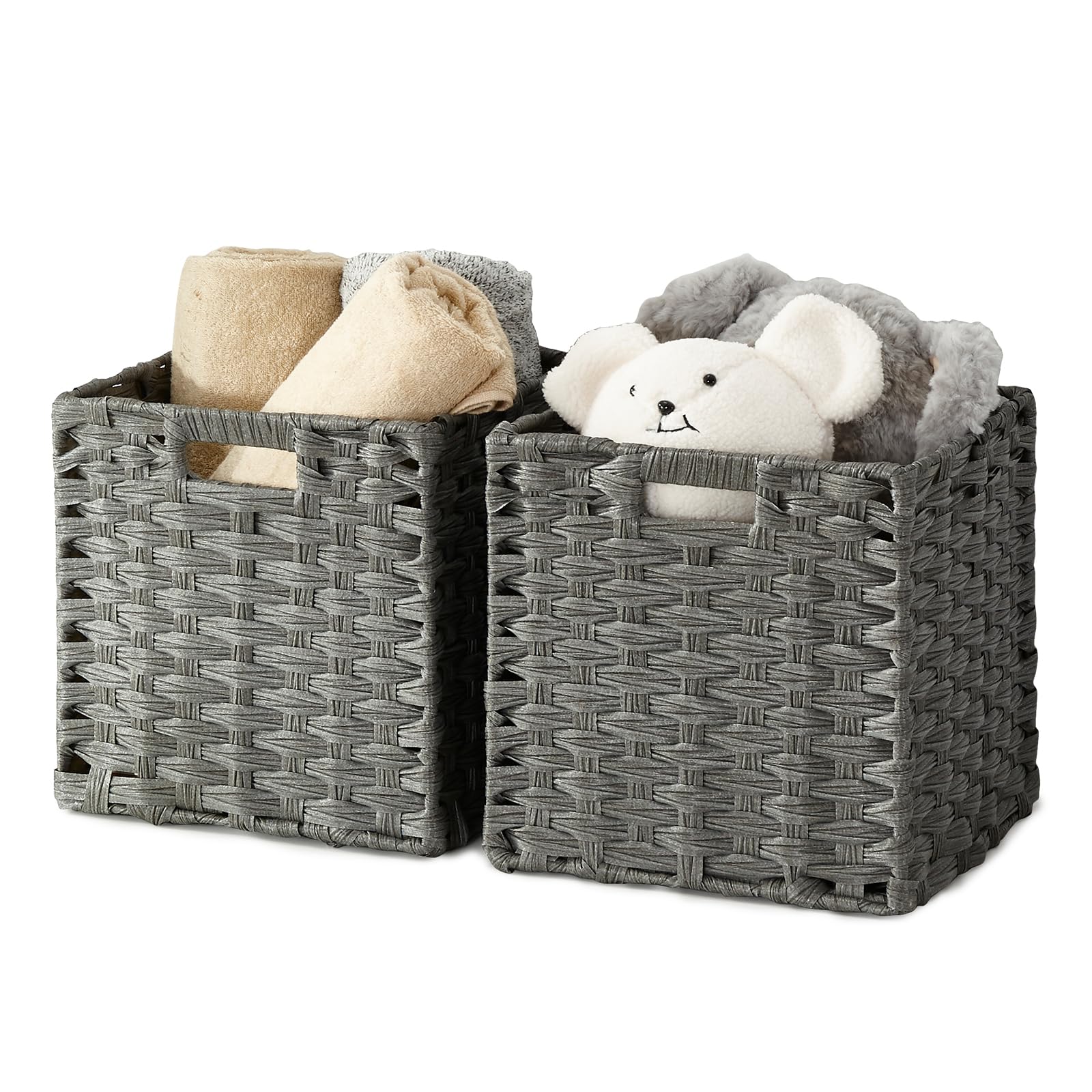 Mangata 31 cm Storage Cube Boxes for 33 cm Closet, Rattan Effect Storage Baskets