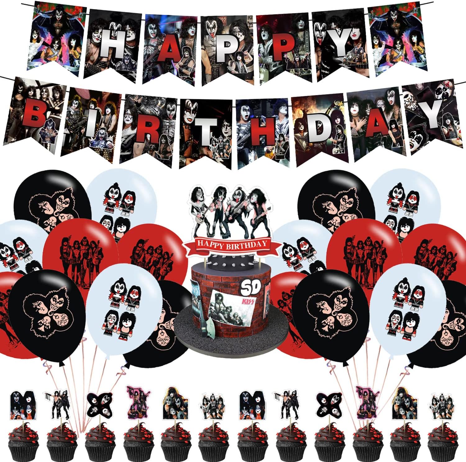 Rock Birthday Party Supplies for Kids, Music Band Birthday