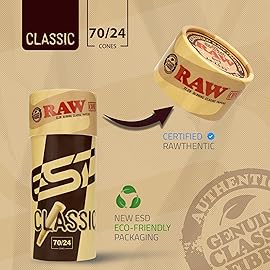 RAW Dogwalker Mini Single Size Cones Rolling Papers 70/30 Size - 150 Pack Smaller than 1 1/4 - Slow Burning - Great for Quick Sessions