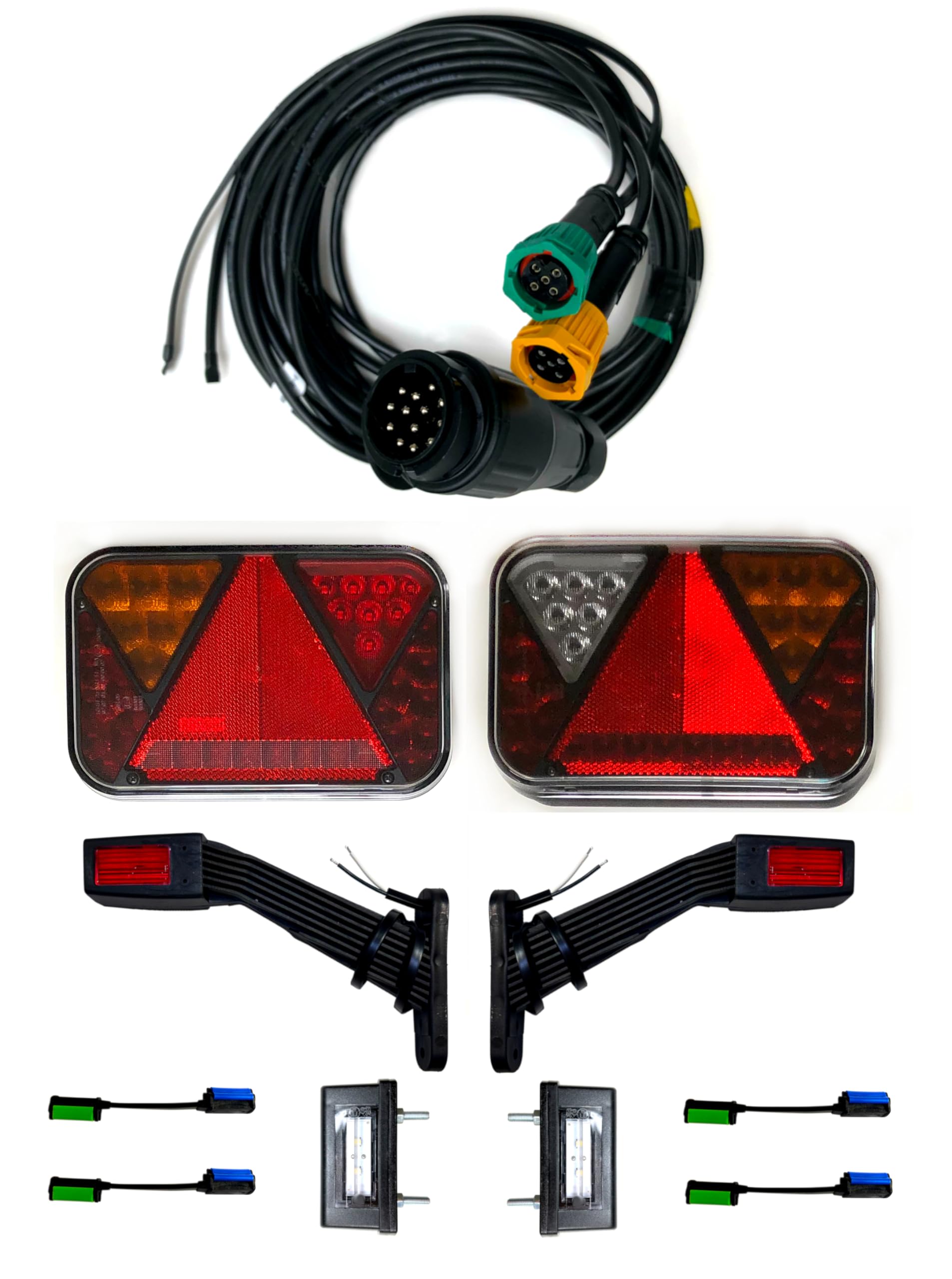 Set di illuminazione per rimorchio LED Luci posteriori, scatola di controllo a 13 poli, cavo da 9 m