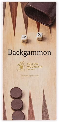 Miniatura 8 de Yellow Mountain Imports Pasadena - Juego de juego de backgammon con incrustaciones de madera, juego de mesa de estrategia clásico con piezas