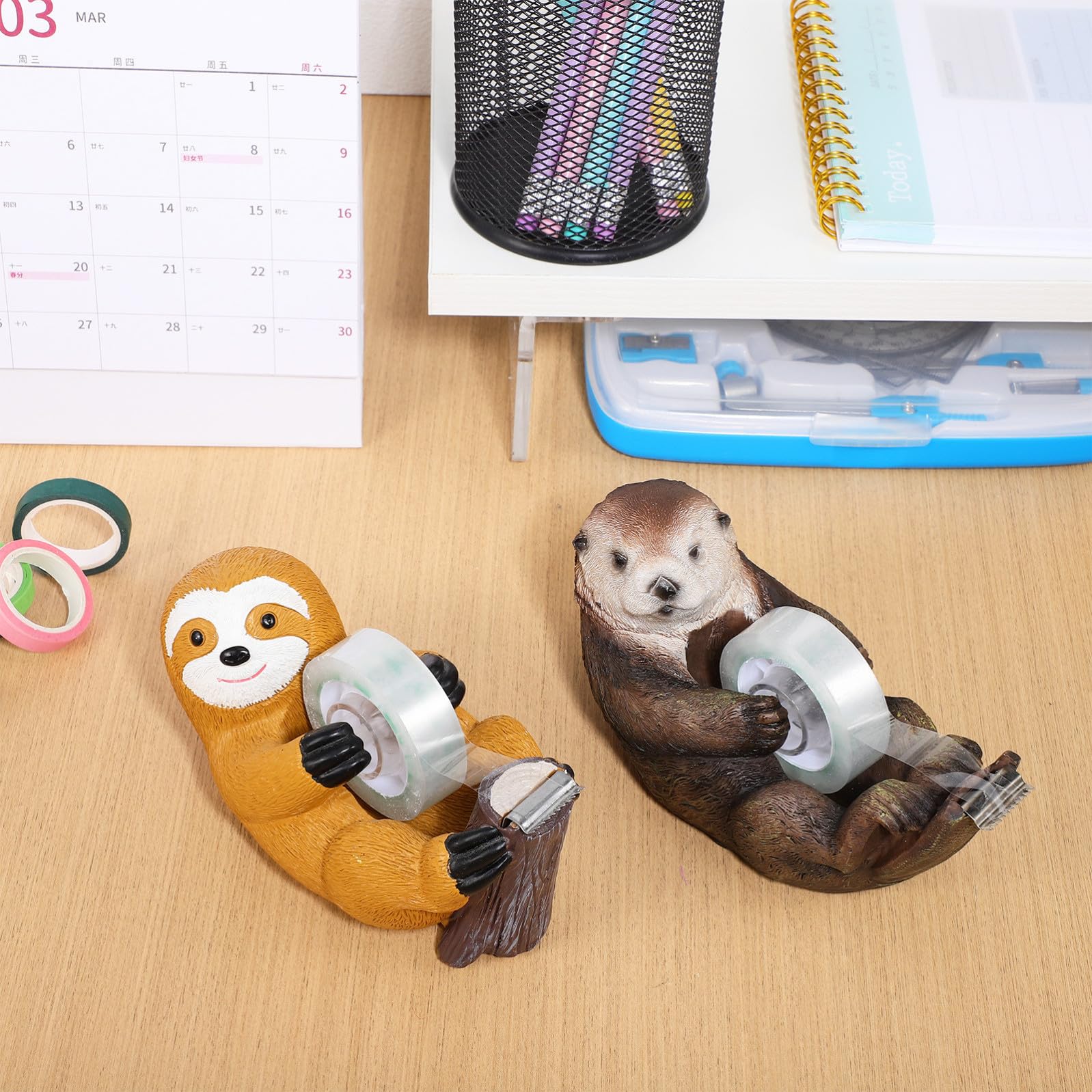 Distributore di Nastro Adesivo a Forma di Animale Design Adorabile, Accessorio per Scrivania Ufficio in Plastica Resistente, per Organizzare Forniture da Ufficio