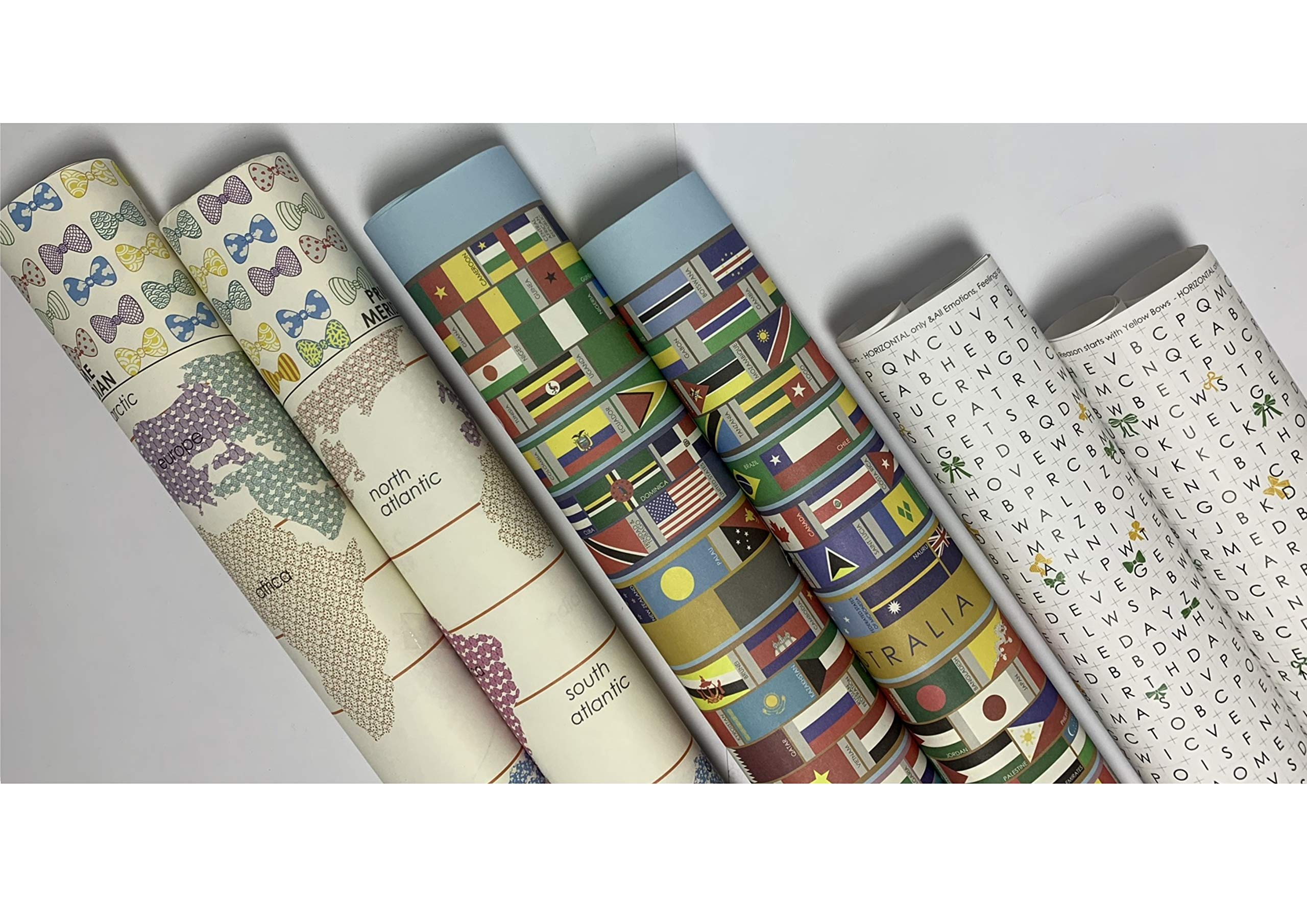 eVincE 3 assorted design Gift Wrapping Paper roll of 6 sheets | Human Faces | Music | Variety of Eye Expressions | Kids Adults birthday Rakhi Diwali Christmas Office Gifts | 70 x 50 cms