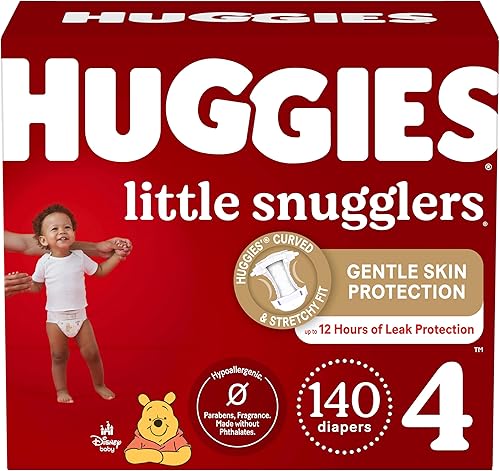 Miniatura 36 de Huggies Pañales tamaño 4, pañales Little Snugglers para bebé, talla 4 (22-37 libras), 150 unidades (6 paquetes de 25), el embalaje puede variar