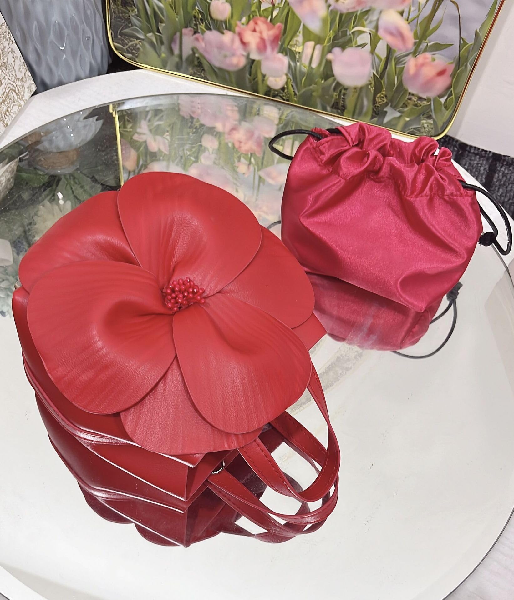 Bolso de mano floral de piel sintética, mini bolsa de fiesta, perfecto para bodas, bailes, regalos para mujeres