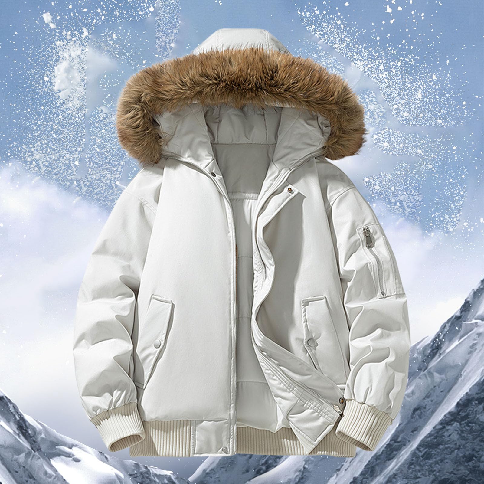 Chaqueta polar para hombre con cremallera y chaqueta de senderismo para hombre con capucha cómoda capa de invierno para clima frío y cortavientos ideal para aventuras al aire libre Casual Chaqueta