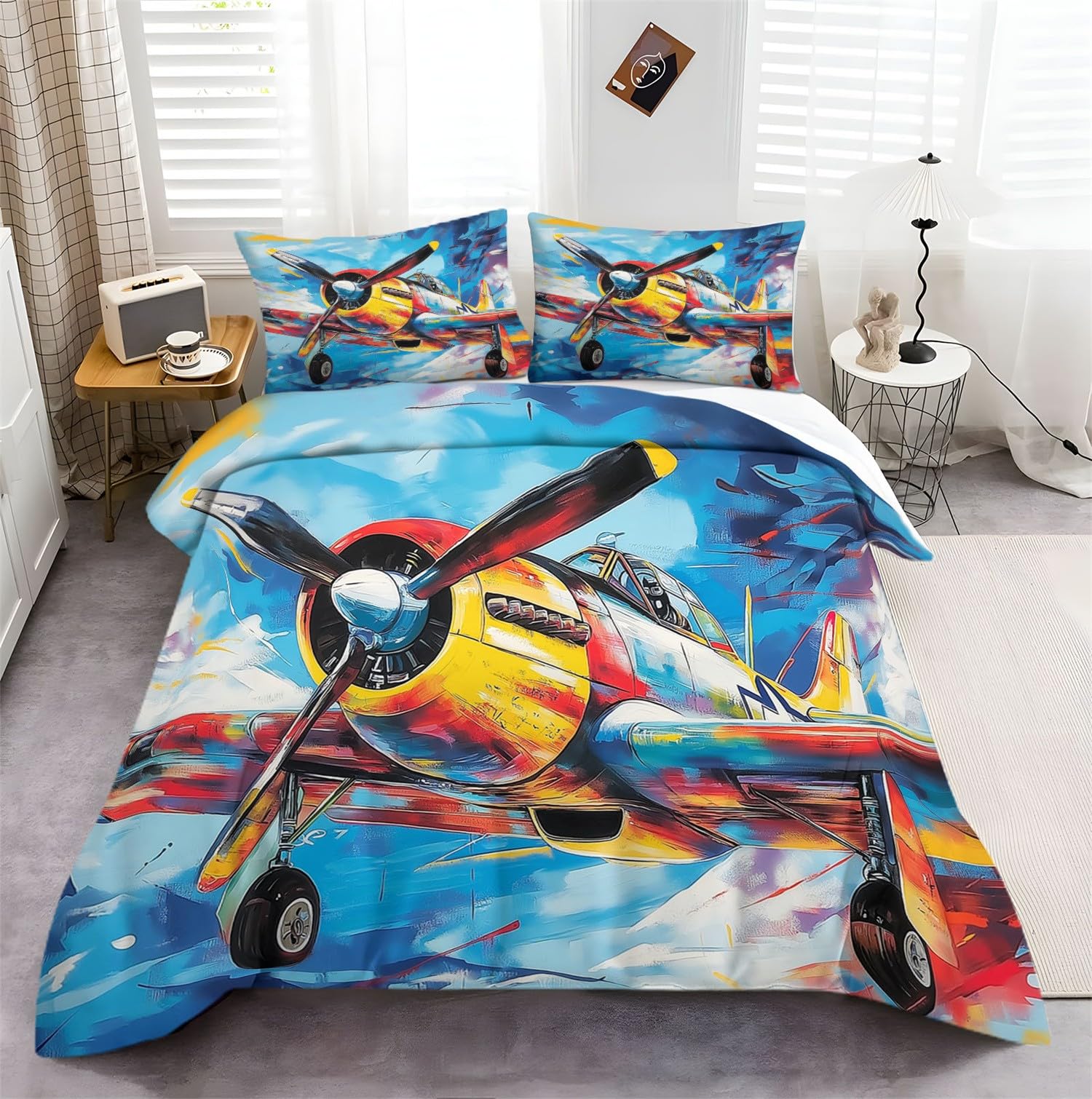 Housse de couette 200x200 microfibre anti-glisse avec fermeture éclair