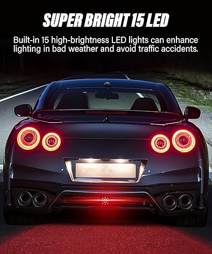 Miniatura 6 de ESEWALAS - Lámpara LED de conducción de freno, luces de enganche de remolque, luz trasera de freno LED, 15 LED, cubierta de lente roja, ajuste de