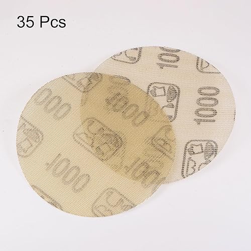 Miniatura 3 de HARFINGTON 35 discos de lijado de malla de 5 pulgadas, red de lijado de gancho y bucle, 1000 granos, almohadillas abrasivas sin polvo para paneles