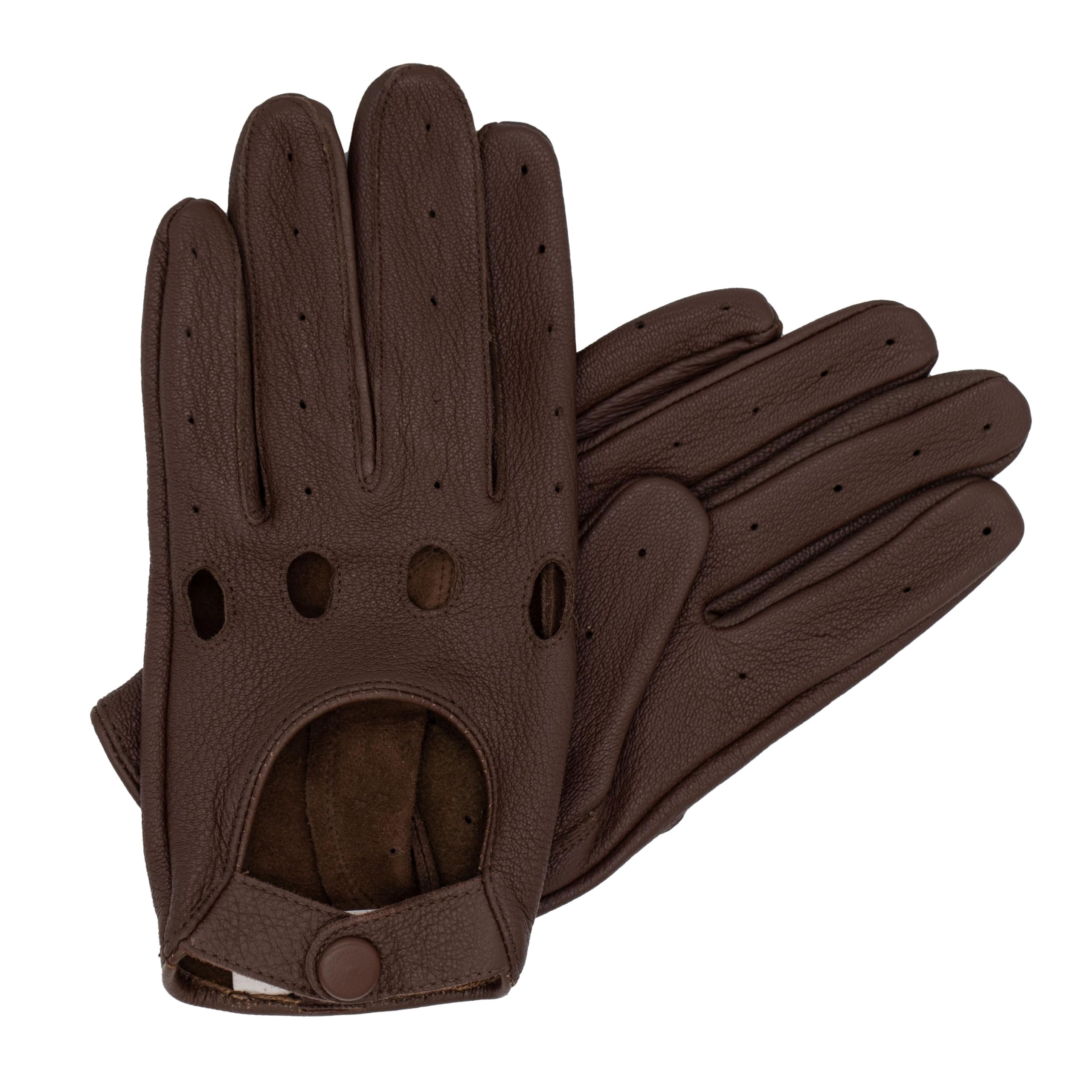 PETE - Premium Herren Autofahrerhandschuhe aus Ziegenleder mit Touchscreenfunktion, Fahrerhandschuhe Oldtimer, Motorrad, Auto-Lederhandschuhe, Driver gloves