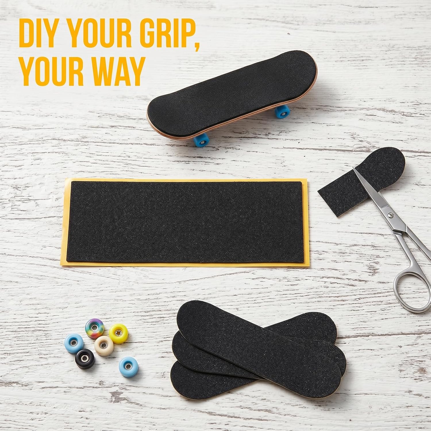 Fingerboard Grip Tape, 30 PCS Foam Grip Tape for Fingerboards, Self-Adhesive Non-Slip Grip for Mini Finger Skateboard Decks, Easy-to-Trim Foam Replacement Tape, Black