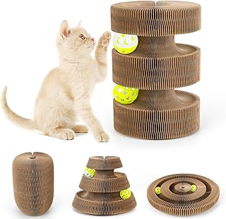 EXTFANS Premium Cat Scratching Combi Scratching Board, Scratching Board & Scratching Mat with Toy Ball - Promotes Movement in House Cats product image