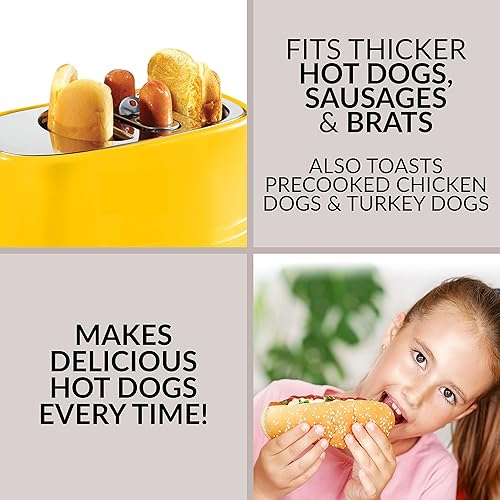 Miniatura 10 de Tostador Nostalgia hdt600retrored Retro Series Pop-Up Hot Dog Rojo