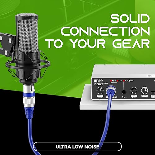 Vista 40 de GEARit XLR cable de micrófono macho a hembra (150 pies, 1 unidad) mezclador blindado equilibrado de 3 pines, estudio de grabación, podcast, negro